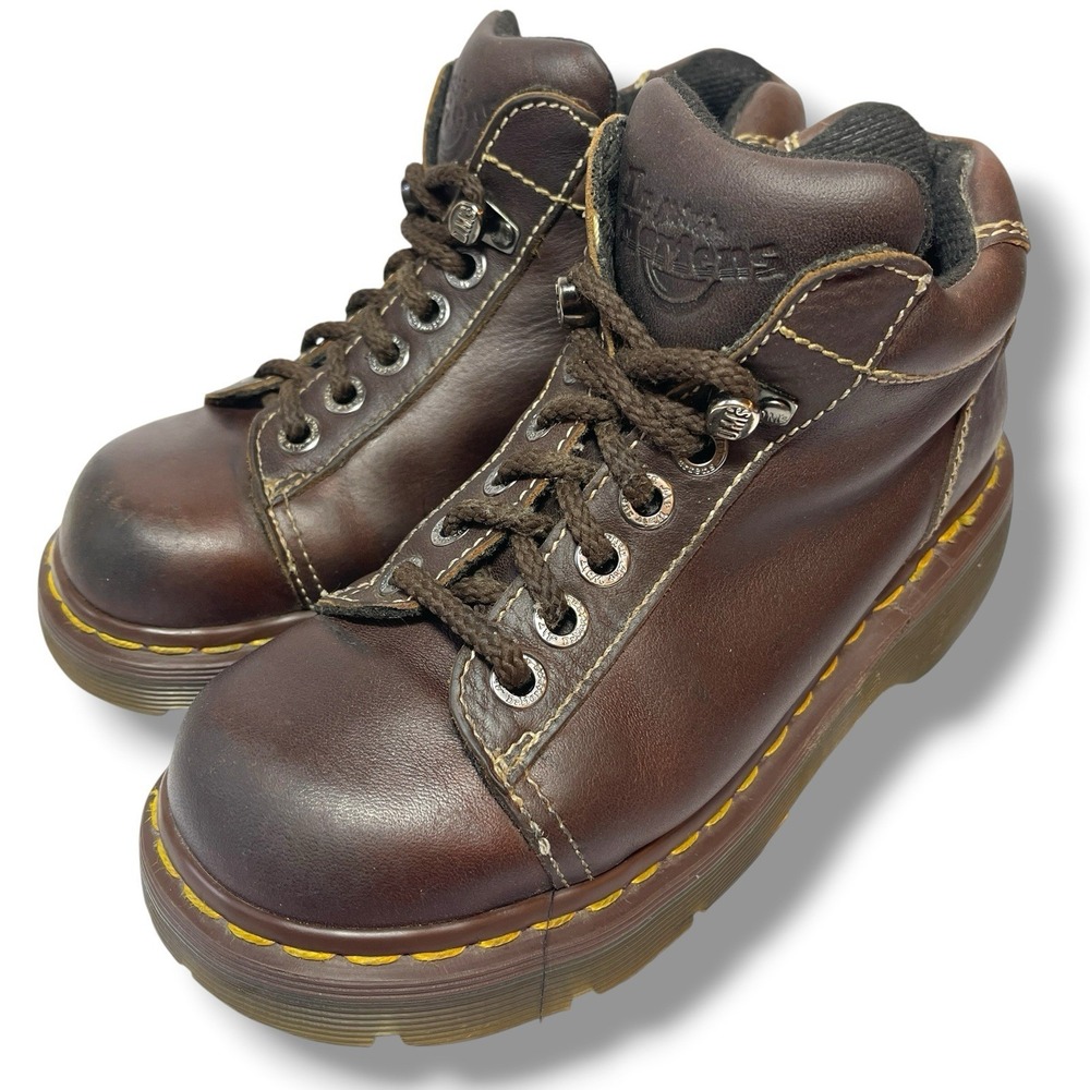 Vintage Dr Martens Booties Womens Size Tag 5 (US-7?), Brown Made in England 8542 - Picture 3 of 15